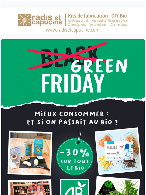 Green Friday : -30% sur la gamme bio Radis et Capucine