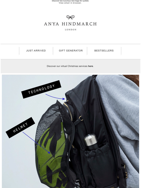 直営店【Anya Hindmarch】Cycling ナイロン バックパック 楽天市場】ANYA HINDMARCH アニヤハインドマーチ バックパック