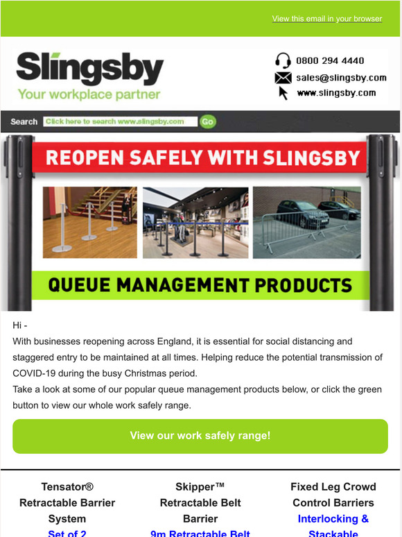 Reopen Safely with Slingsby