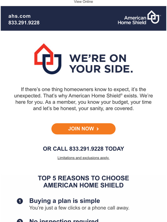 American Home Shield We're On Your Side Milled