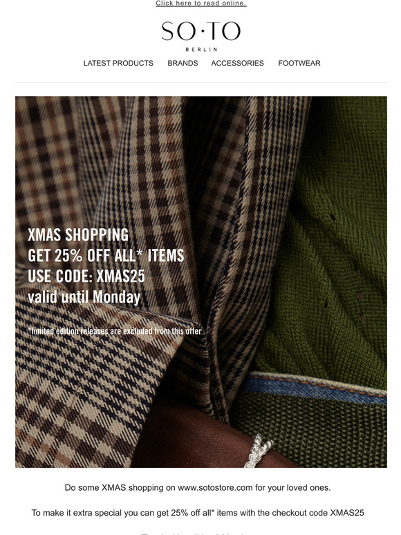 XMAS Shopping Deal| Get 25% off all* items | Use code: XMAS25