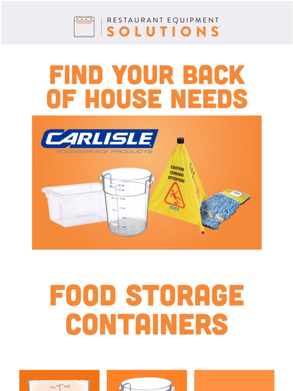 Find Your Back of House Needs with Carlisle