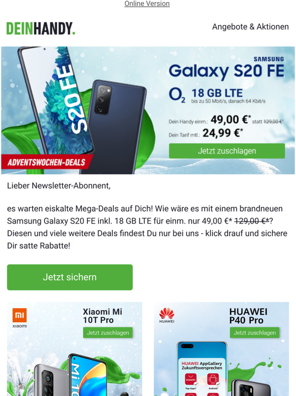 Winter Wonderland: Smartphones ab einm. 4,95 €*