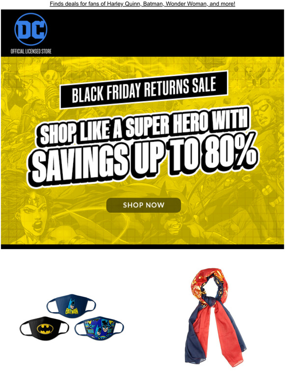 Save up to 80% in our Black Friday Returns Sale!