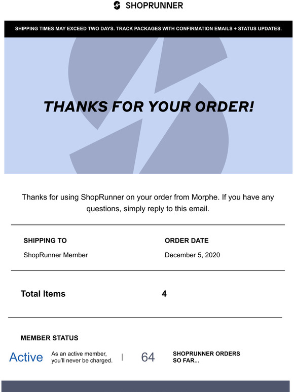 Good news, ShopRunner Member 