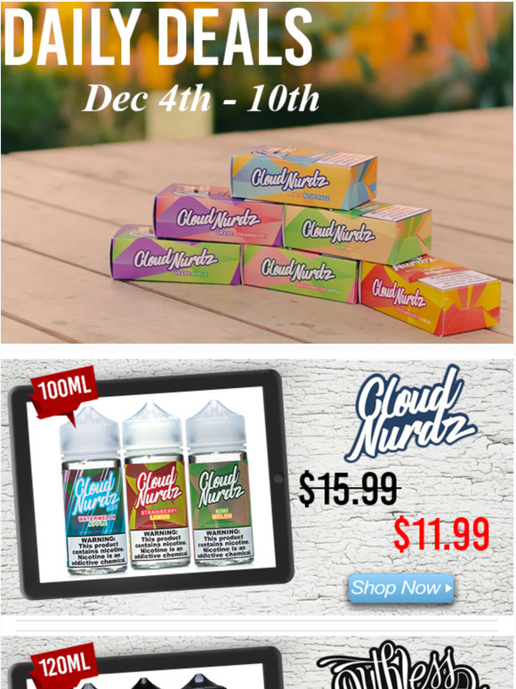 Daily Deals: Cloud Nurdz, Ruthless, Loaded, & Vapetasia - $11.99