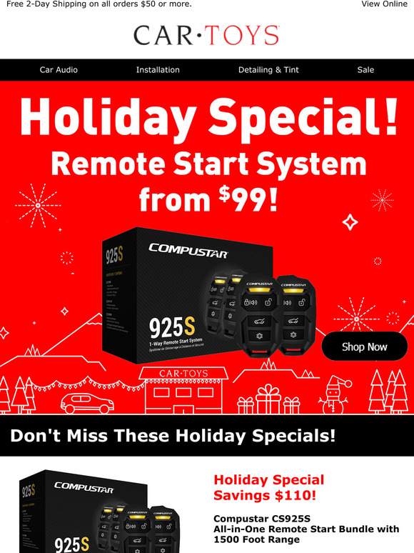 car toys remote start $99