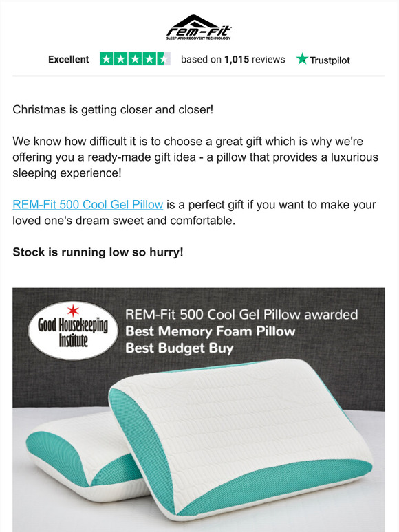 rem fit cool gel pillow