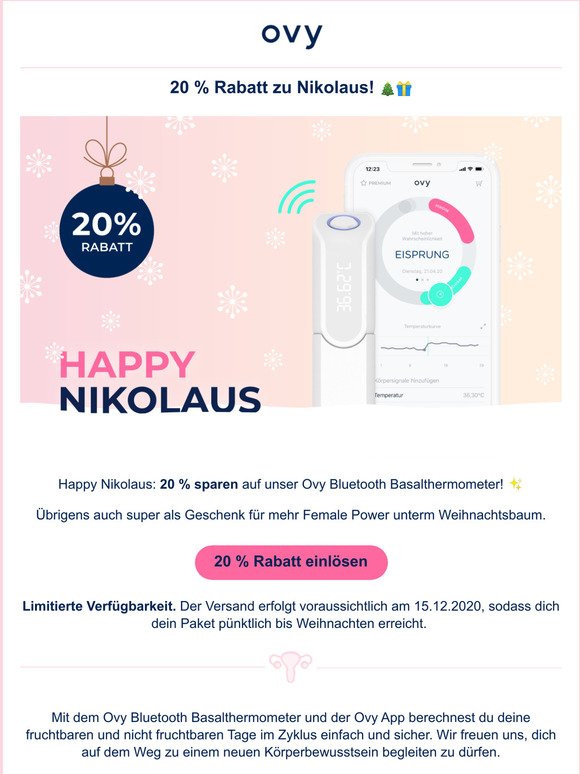 Nur heute: 20 % Nikolaus-Rabatt auf deine Bestellung! 🎄🎁