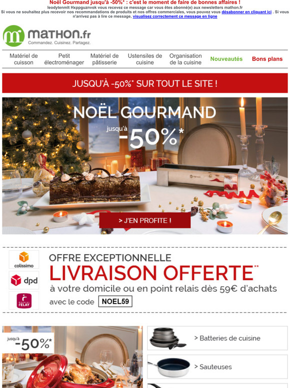 Mathon.fr: Jusqu'à -50% et livraison offerte** : préparez Noël à prix réduits ! | Milled