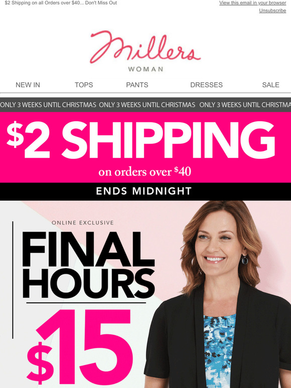Alert: $15 Tops Ends Midnight