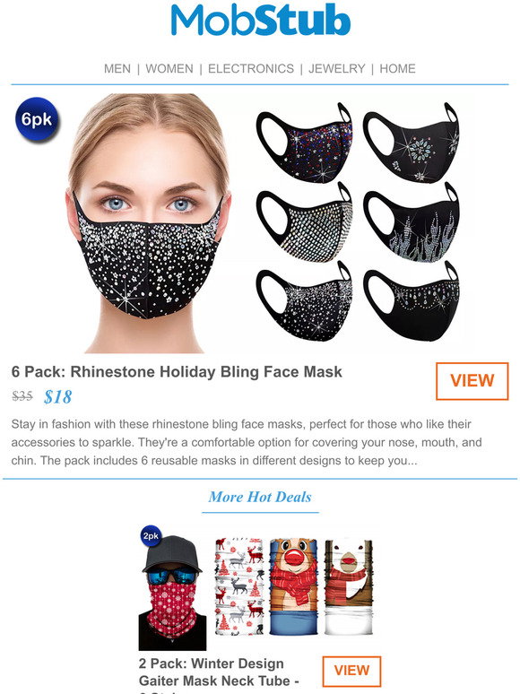 Download Mobstub Rhinestone Holiday Bling Face Mask 49 Off Retail Milled
