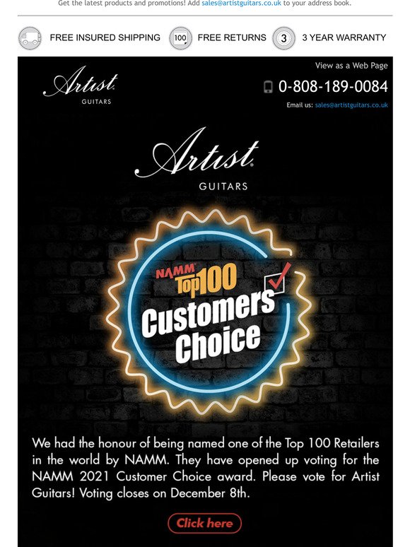 🏆 NAMM Top 100 - Customer Choice Award
