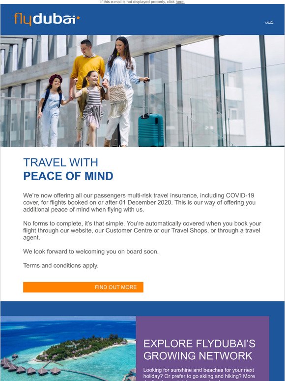 Travel insurance at no additional charge