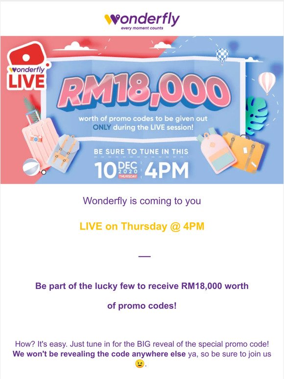  RM18,000 WORTH OF PROMO? YES! Tune in LIVE to find out! 😉