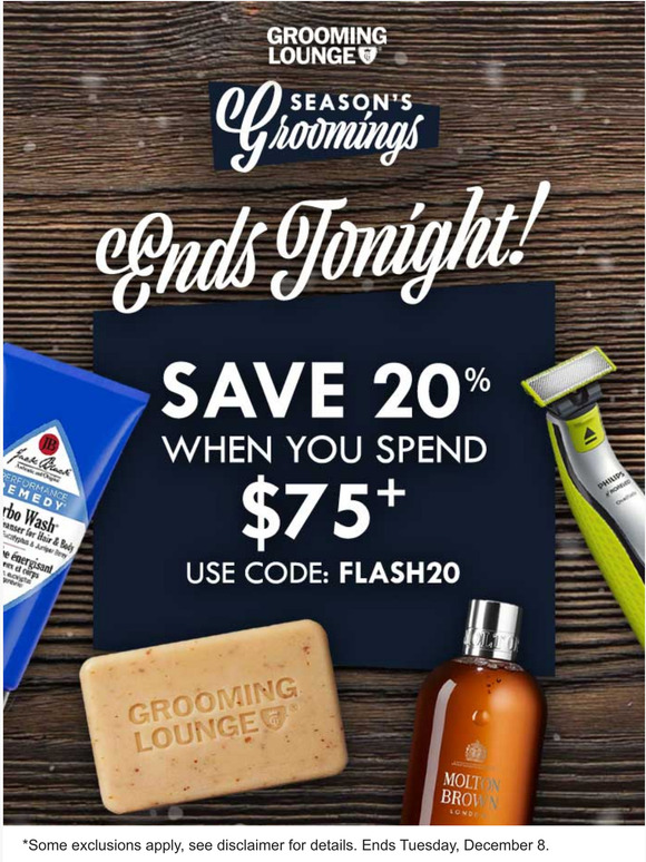 Grooming Lounge 20 Off Flash Sale Ends Tonight Milled