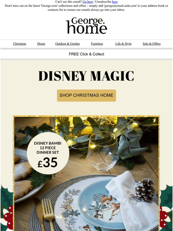 George Home Mickey Mouse Dinner Set - ASDA Groceries