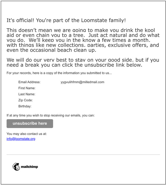 Loomstate: Subscription Confirmed