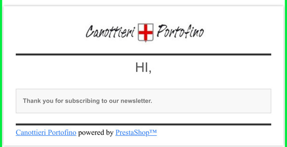 [Canottieri Portofino] Newsletter confirmation