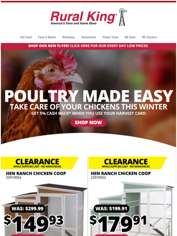 Rural CLEARANCE Save Big on Chicken Coops! Milled