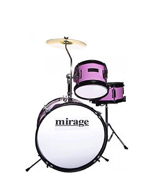 Mirage JDK Junior 3 Piece Drum Kit With Stool and Sticks - Pink