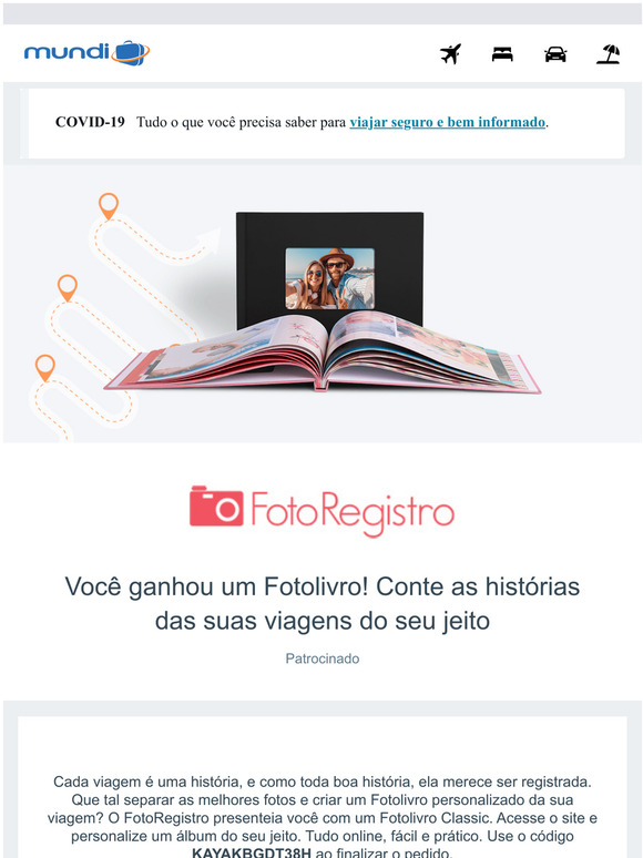 Você ganhou um Fotolivro da FotoRegistro