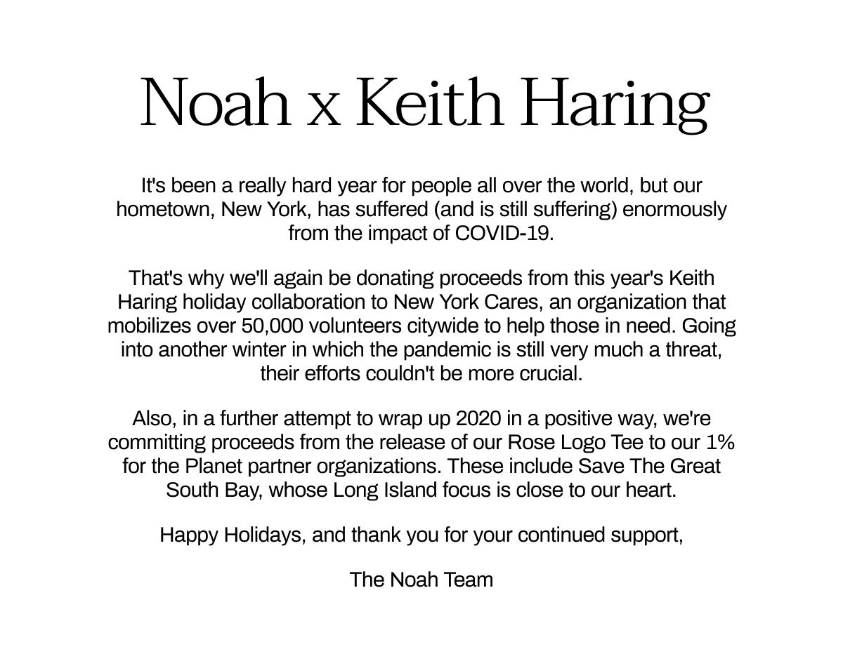 Noah Clothing: Noah x Keith Haring now live on the site | Milled