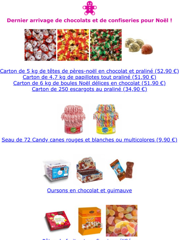 Arrivage de chocolats de noël et de Candy Canes !