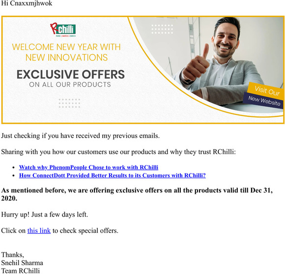 Grab the New Year Offer by RChilli