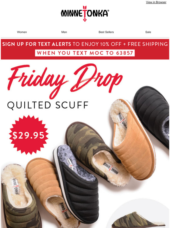 minnetonka quilted scuff