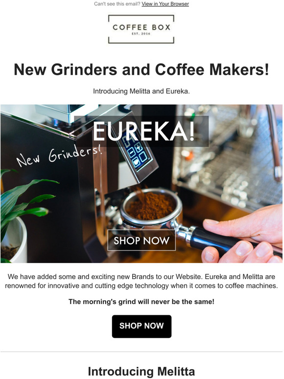 Eureka! New Grinders and Coffee Makers ☕