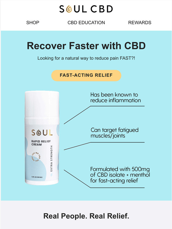 Soul CBD Knock Out Pain With Rapid Relief Cream Milled