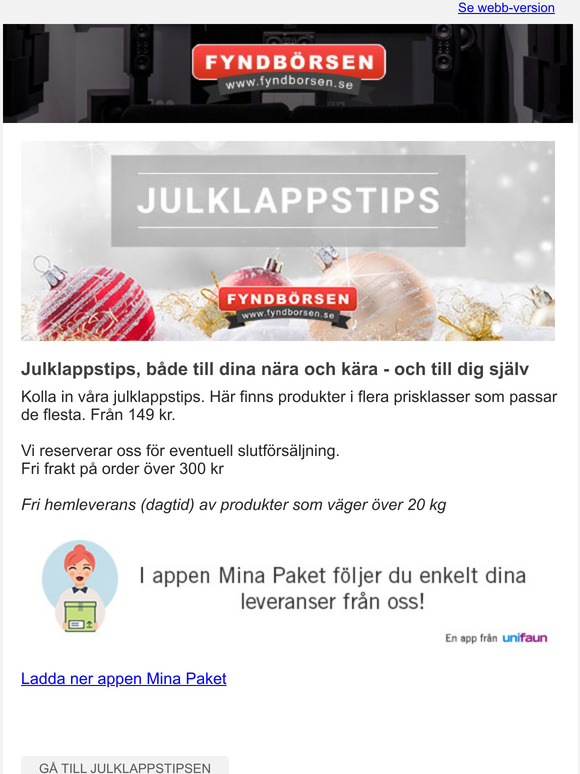 Se våra julklappstips - både till nära och kära - och till dig