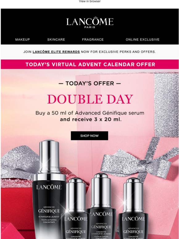 Lancome CA: Today Only: Receive 60ml of Génifique with your purchase of a 50ml! | Milled