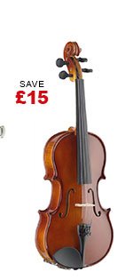 Stagg 1/4 solid maple violin with ebony fingerboard and standard-shaped soft case