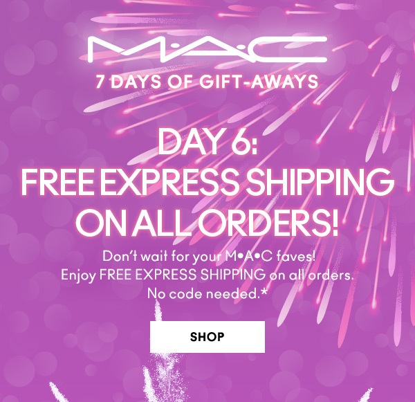 mac cosmetics shipping code