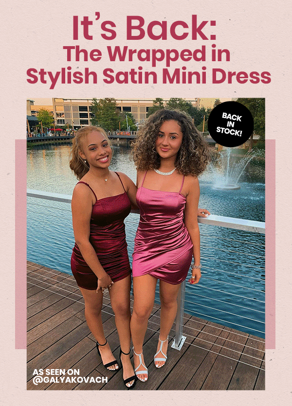 windsor wrapped in stylish satin mini dress