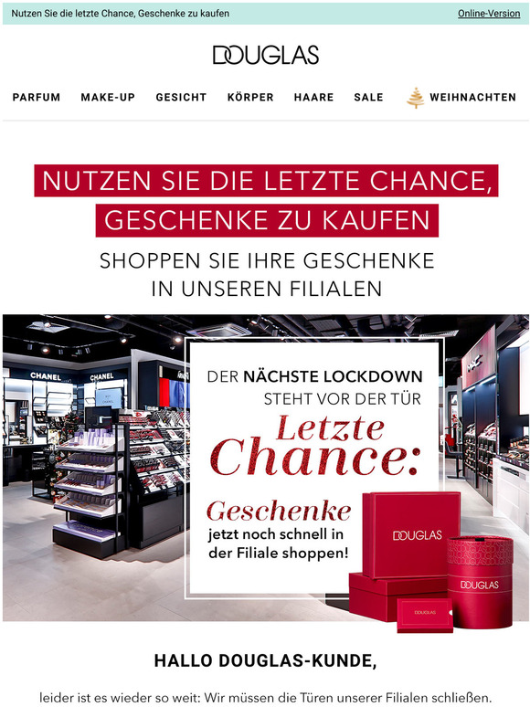 Douglas Jetzt noch Geschenke in unseren Filialen shoppen Milled