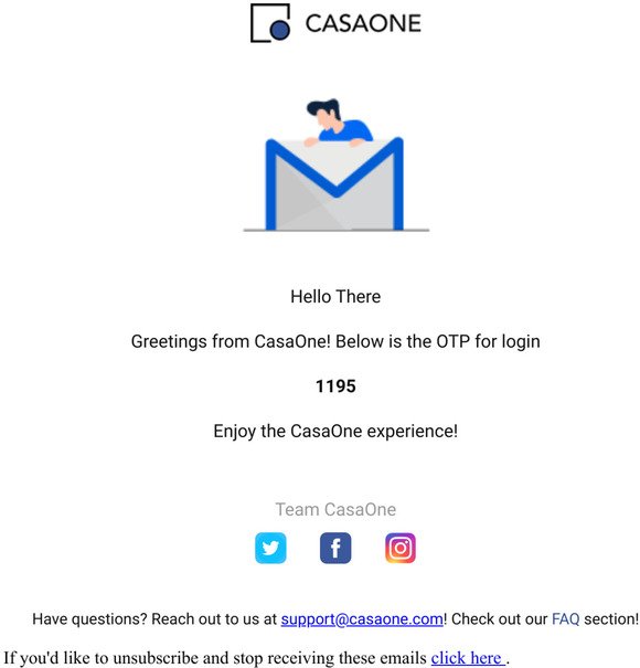 OTP For Your CasaOne Login