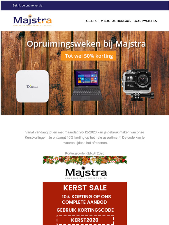 Nu 10% kerstkorting met deze code op alle producten