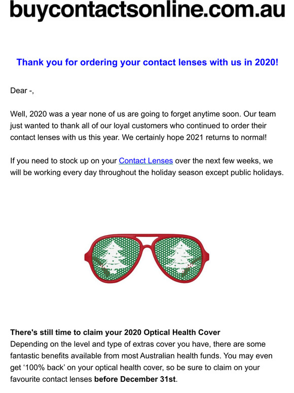 A big thank you from Buy Contacts Online at the end of a crazy year...