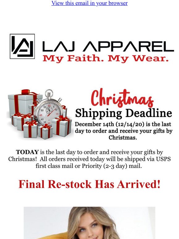Christmas Shipping Deadline!