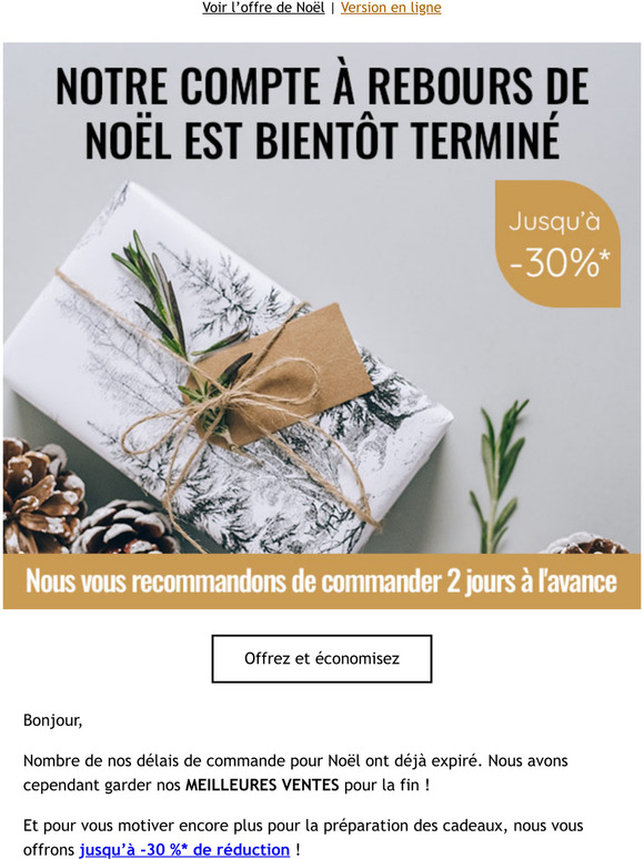 Dernière chance de faire vos cadeaux de Noël 🎁 🕐