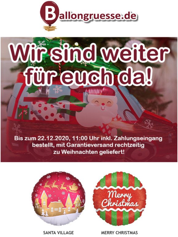 Bald ist Weihnachten  | Ballongruesse.de