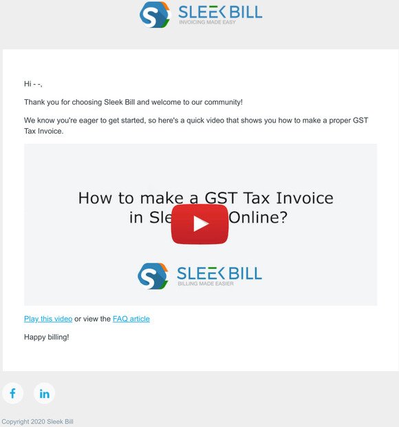 Welcome: Let's make your first GST Tax Invoice