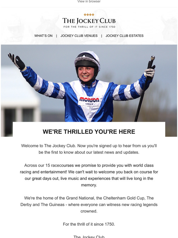 -welcome from The Jockey Club