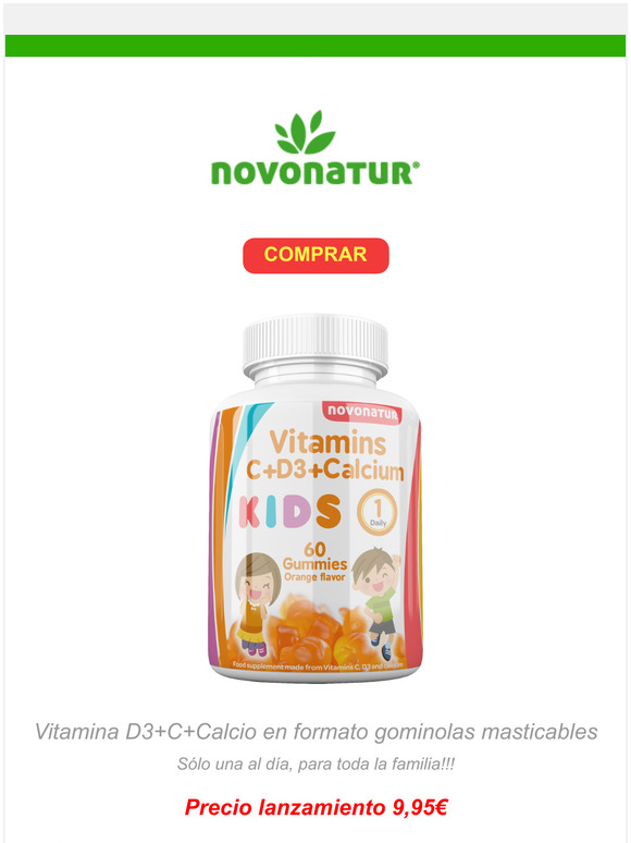Lanzamiento Vitamina D+C+Calcio en gominolas