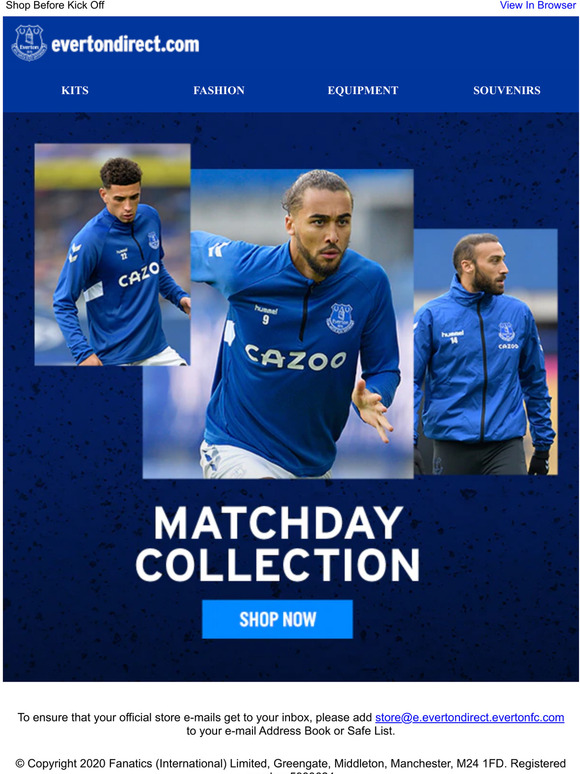 Everton Direct Gear Up With The Matchday Collection Milled