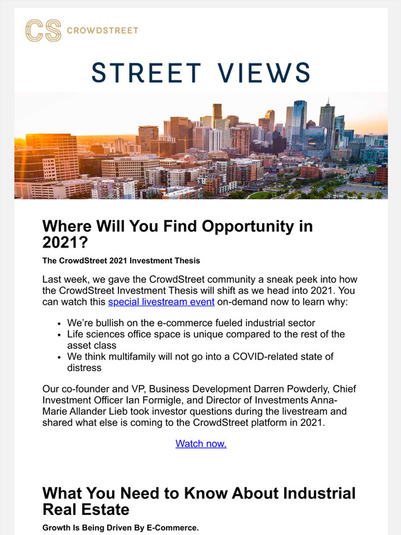 Crowdstreet Where Do We See The Biggest Opportunities For Investors In 2021 Milled