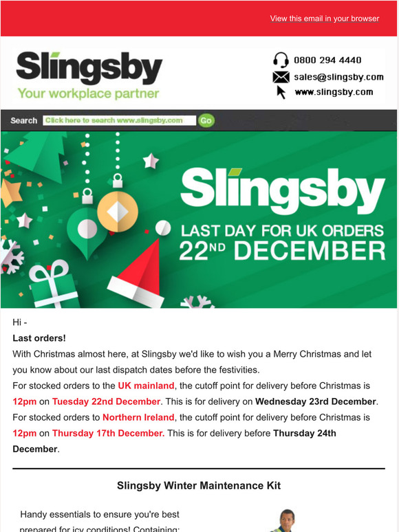 Last orders before Christmas